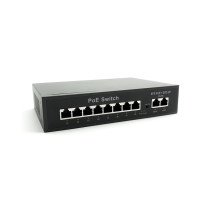 Коммутатор PoE EL S-10/8PA, 8 PoE портов 10/100 Мбит/с, 2 Uplink порта 100 Мбит/с RJ-45, 120Вт