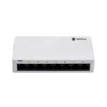 Коммутатор Optimus U1EN-7G/1G 12V, 8 портов 1Гбит/с RJ-45, 11.904Mpps@64byte, 12В, белый