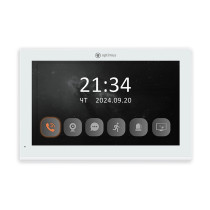 Видеодомофон Optimus DMH-17SWJ (w) с Wi-Fi 2.4Ггц - 7 дюймов AHD 1080p(1920х1080) сенсорный экран, RJ45, Запись фото-видео, IP54, датчик движения, белый