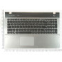 Клавиатура для ноутбука Samsung QX530 топкейс серебристый кнопки черные