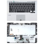 Клавиатура для ноутбука Sony Vaio VPC-SB VPC-SD серебристая топ-панель  (for fingerprint reader)