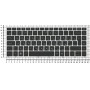 Клавиатура для ноутбука HP Probook 5330 черная рамка серебристая с подсветкой