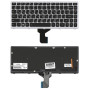 Клавиатура для ноутбука Lenovo IdeaPad Z400 черная с серой рамкой (подсветка)