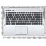 Клавиатура для ноутбука Samsung SF310 топ-панель серебристая кнопки черные