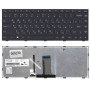 Клавиатура для ноутбука Lenovo Flex 14 черная с черной рамкой с подсветкой