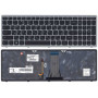 Клавиатура для ноутбука Lenovo Flex 15 черная с серебристой рамкой, с подсветкой