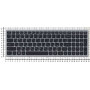 Клавиатура для ноутбука Lenovo Flex 15 черная с серебристой рамкой, с подсветкой