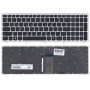 Клавиатура для ноутбука Lenovo IdeaPad U510 Z710 черная с серебристой рамкой и подсветкой