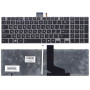 Клавиатура для ноутбука Toshiba P850 черная с серой рамкой и подсветкой