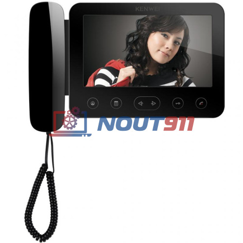 Видеодомофон Kenwei KW-E705FC-W200 черный XL