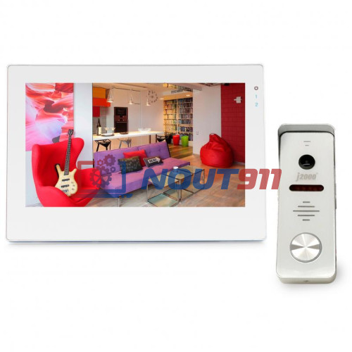 Комплект видеодомофона с вызывной панелью J2000 7"-7 J2000-DF-ВИОЛЕТТА AHD 2.0 Touch W (белый)/АНТЕЙ AHD 2,0 mp (белый)