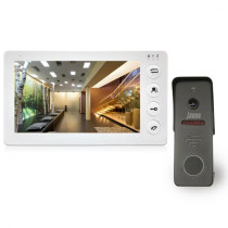 Комплект видеодомофона с вызывной панелью J2000 7"-1 J2000-DF-КАРИНА AHD 2mp (белый)/АНТЕЙ AHD 2,0 mp (черный)
