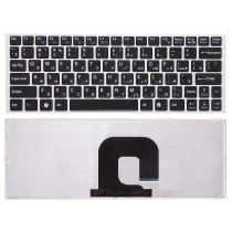 Клавиатура для ноутбука Sony Vaio VPC-YA VPC-YB series черная с серебристой рамкой