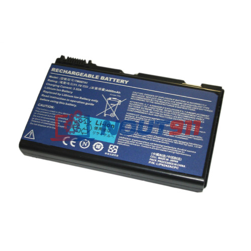 Аккумулятор (Батарея) для ноутбука Acer TravelMate TM00741 7520 (GRAPE32) 11.1V 5200mAh REPLACEMENT черная