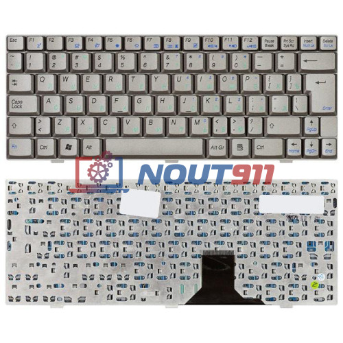 Клавиатура для ноутбука Asus U1 U1F U1E серебристая