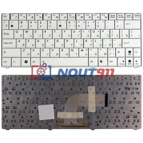 Клавиатура для ноутбука Asus EEE PC 1101 1101HA N10 N10E N10J белая