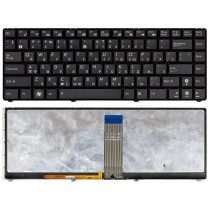 Клавиатура для ноутбука Asus UL20 EEE PC 1201 черная с черной рамкой с подсветкой