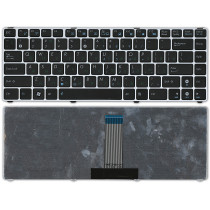 Клавиатура для ноутбука Asus UL20 eee 1201 черная с серебристой рамкой