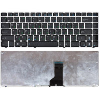 Клавиатура для ноутбука Asus UL30 K42 черная с серебристой рамкой