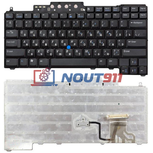 Клавиатура для ноутбука Dell Latitude D620 D630 D820 D830 черная с указателем (point stick)