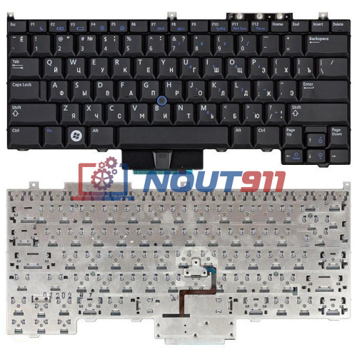 Клавиатура для ноутбука Dell Latitude E4300 черная с указателем (point stick)