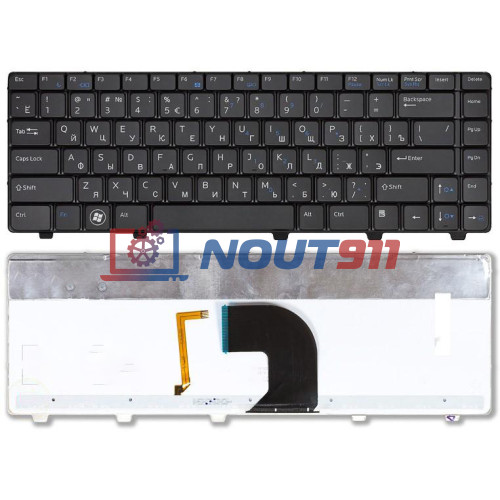 Клавиатура для ноутбука Dell Vostro 3300 3400 3500 черная с подсветкой
