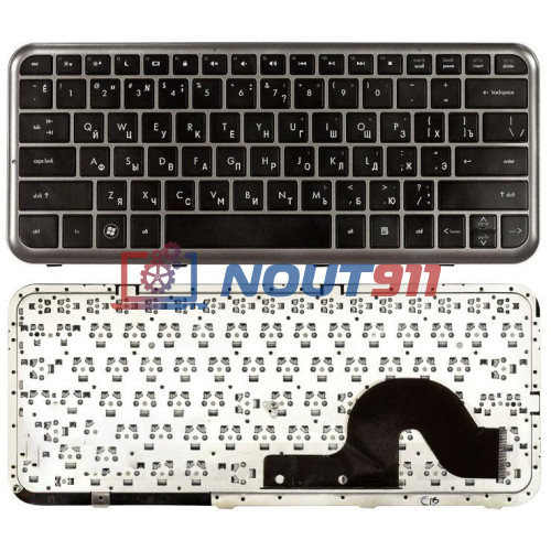 Клавиатура для ноутбука HP Pavilion dm3 dm3-1000 черная с серой рамкой