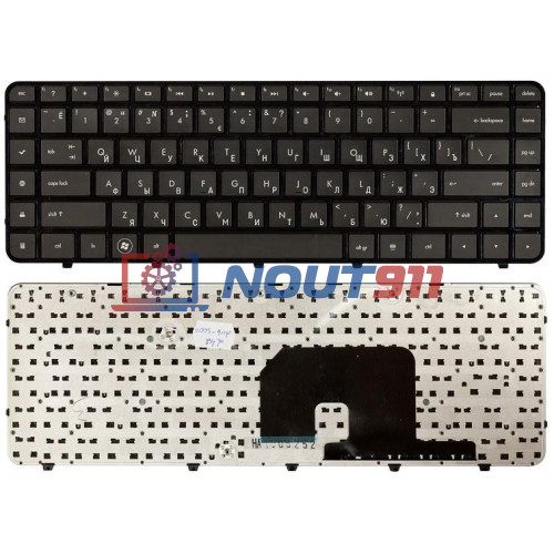 Клавиатура для ноутбука HP Pavilion dv6-3000 черная с черной рамкой