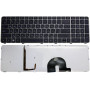 Клавиатура для ноутбука HP Envy 17 черная c бронзовой рамкой, с подсветкой