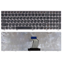 Клавиатура для ноутбука Lenovo Z560 Z565 G570 G770 черная с бронзовой рамкой