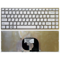Клавиатура для ноутбука Sony Vaio VPC-Y series белая с серебристой рамкой