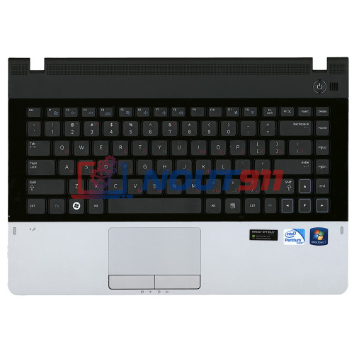 Клавиатура для ноутбука Samsung 300E4A черная топ-панель