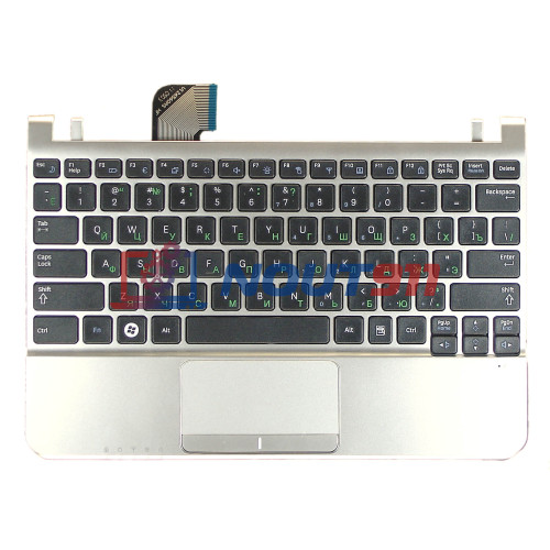 Клавиатура для ноутбука Samsung NC110 топ-панель серебристая
