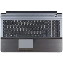 Клавиатура для ноутбука Samsung RC510 топ-панель серая с черными кнопками