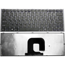 Клавиатура для ноутбука Sony Vaio VPC-YA VPC-YB series черная с серой рамкой
