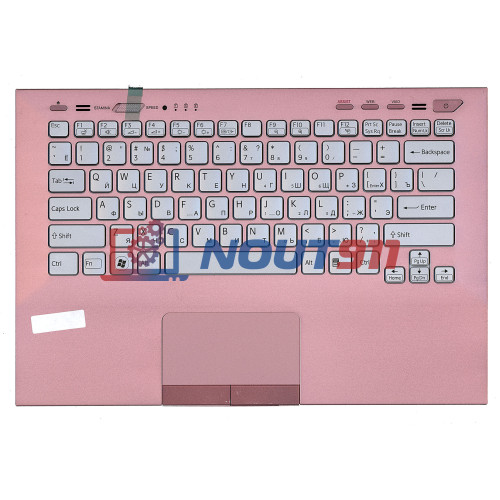 Клавиатура для ноутбука Sony Vaio VPC-SB VPC-SD розовая топ-панель