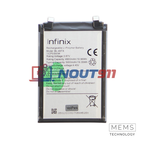 Аккумулятор (батарея) для Infinix Note 30 5G/ Note 30 (X6833B) (BL-49TX) 4900/5000 mAh VoltPack