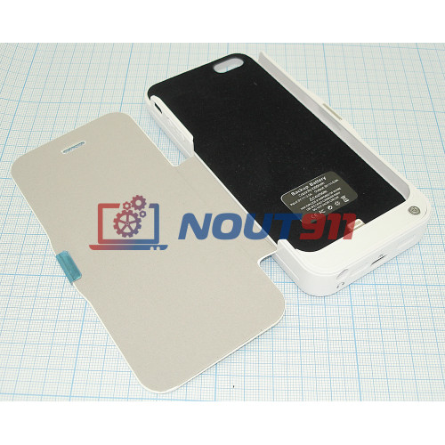 Аккумулятор/чехол для Apple iPhone 5 4200 mAh белый leather cover