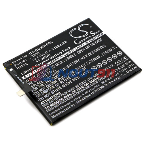 Аккумулятор CS-BQX510SL BQ 3200 для BQ Aquaris X5 Plus 3.85V / 3100mAh / 11.94Wh