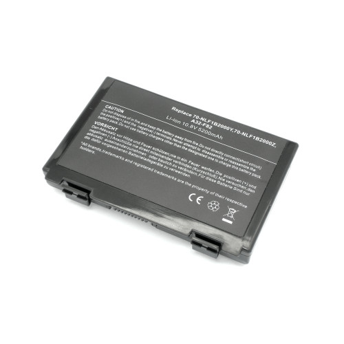 Аккумулятор (Батарея) для ноутбука Asus K40, F82 (A32-F82) 11.1V 5200mAh REPLACEMENT черная