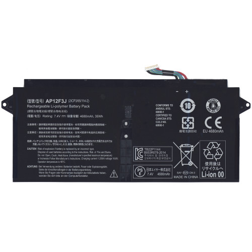 Аккумулятор AP12F3J для ноутбука Acer Aspire S7-391 7,4V 4680mah ORG