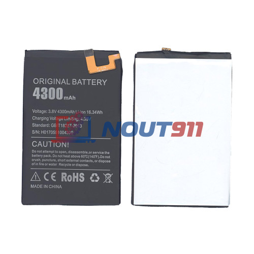 Аккумуляторная батарея BAT16514300 для Doogee Y6 Max 4300mAh 3,8V