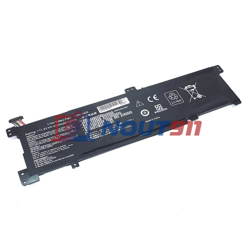 Аккумулятор (Батарея) для ноутбука Asus K401L (B31N1424-3S1P) 11.4V 48Wh REPLACEMENT черная