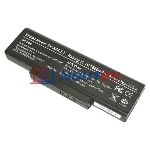 Аккумулятор (Батарея) для ноутбука Asus A9, F2, F3, S9, Z series 7800mAh A32-F3 REPLACEMENT черная