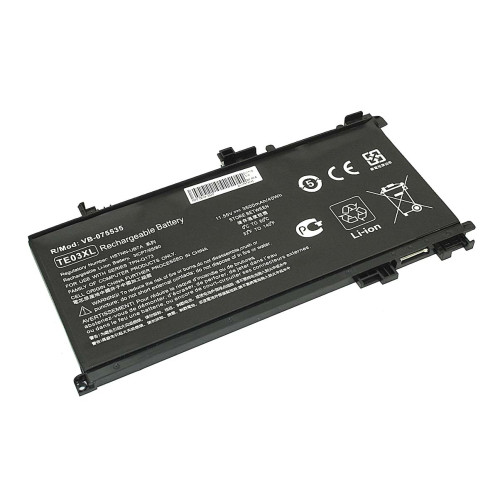 Аккумулятор (Батарея) для ноутбука HP TPN-Q173 (TE03-3S1P) 11,55V 3500mAh REPLACEMENT черная