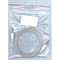 Аудио кабель Jack 3.5 - Jack 3.5, 1м (круглый кабель) белый