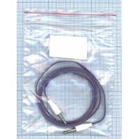 Аудио кабель Jack 3.5 - Jack 3.5, 1м (плоский кабель) фиолетовый