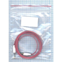 Аудио кабель Jack 3.5 - Jack 3.5, 1м (плоский кабель) малиновый