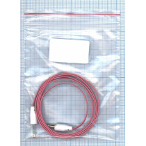 Аудио кабель Jack 3.5 - Jack 3.5, 1м (плоский кабель) малиновый