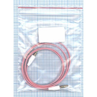 Аудио кабель Jack 3.5 - Jack 3.5, 1м (плоский кабель) розовый